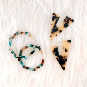 tortoise acrylic earrings bundle